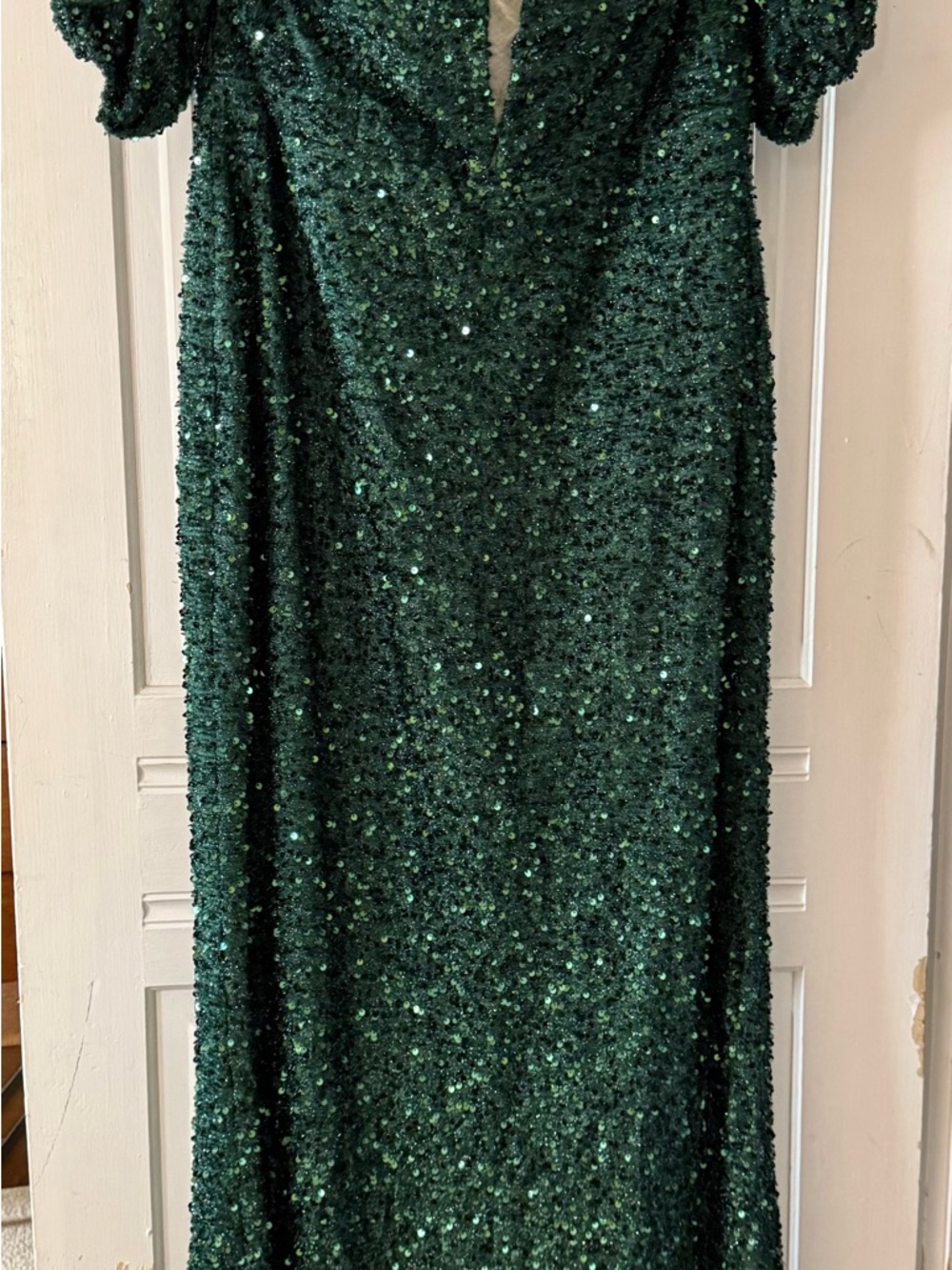Emerald Green Sequin Evening Gown